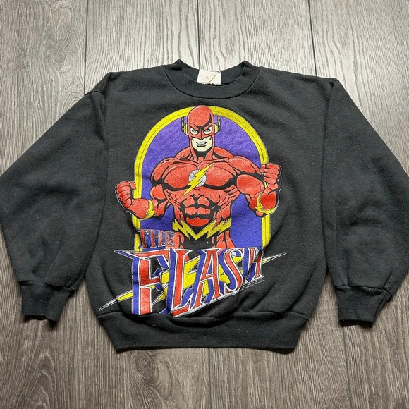 Novel Teez Designs Other - Vintage 1991 The Flash DC Comics Sweatshirt Kids Small Black Novel Teez 90s